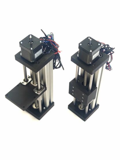 Top view of linear axis with long bed and short bed versions